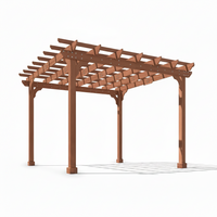Cedar Wood Pergola Crafted for Natural Shade, 12x12 Ft Coverage, Waterproof Coating, Three-Tiered Design