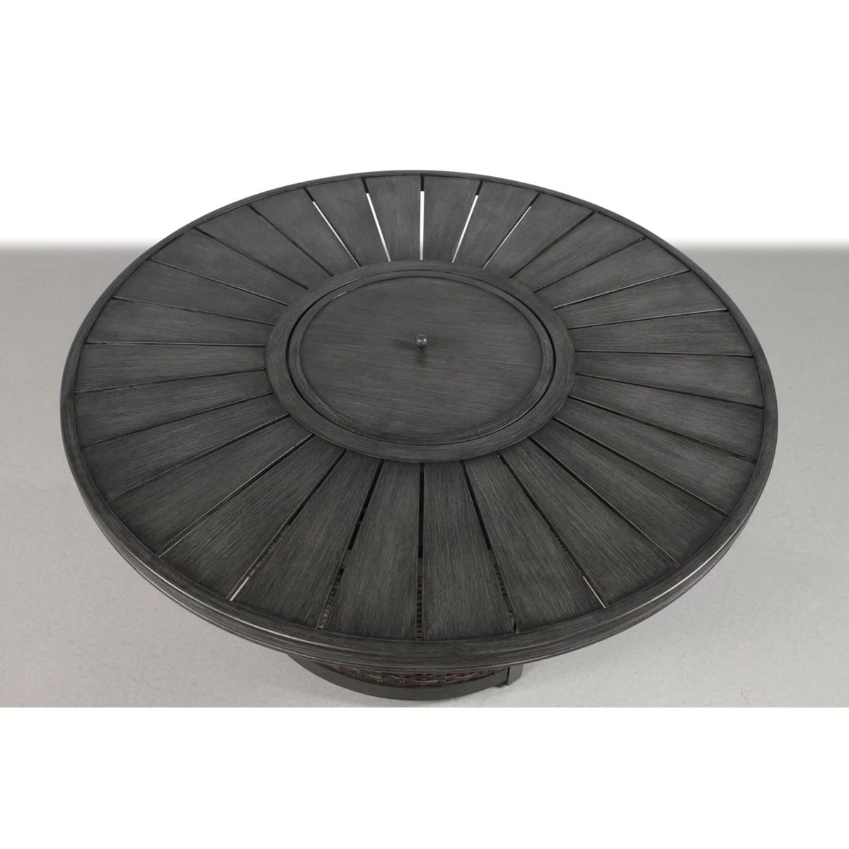 Patio Seating Group For 4 With Cushions And Fire Pit Table - Brown