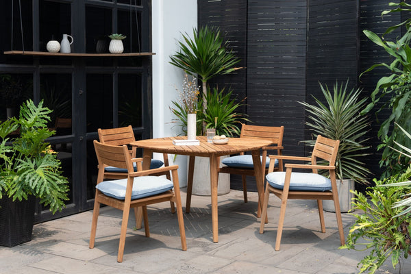 Jade 5 Piece Square Dining Set - Copen Blue