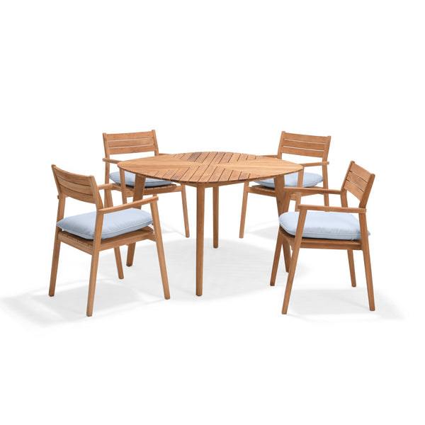 Jade 5 Piece Square Dining Set - Copen Blue