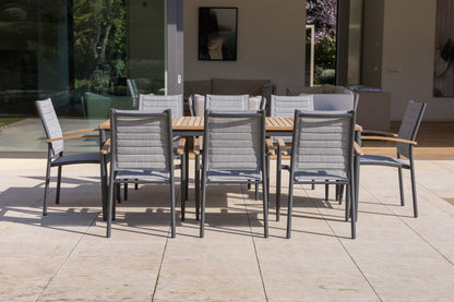 Topaz 9 Piece Teak Big Rectangular Dining Set