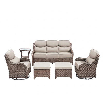 Outdoor Patio Furniture Set Built for All-Weather Use, Swivel Rocker Chairs, Sectional Sofa, Coffee Table